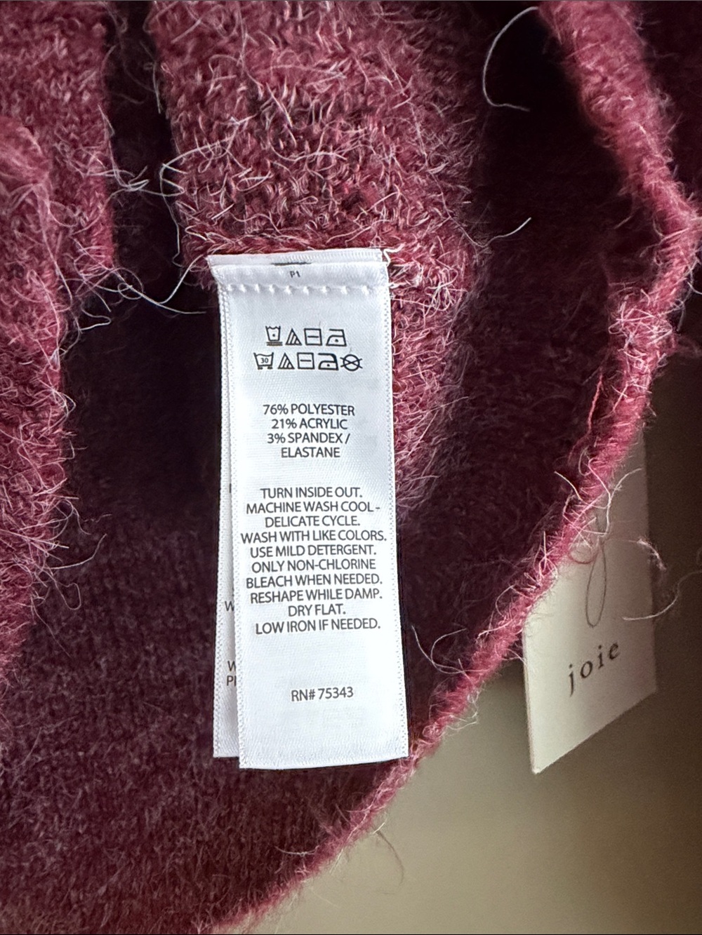 Joie Raspberry Button-Front V-Neck Ribbed Cardigan size XS - Picture 9 of 12